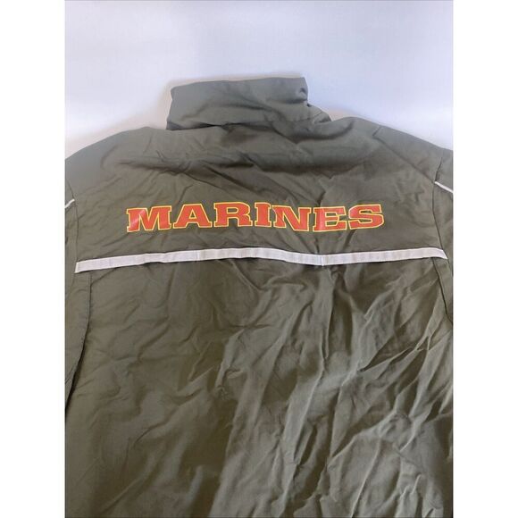 Mens New Balance Marines Green Jacket Full Zip Medium Nylon Reflective USA Made - Picture 8 of 13